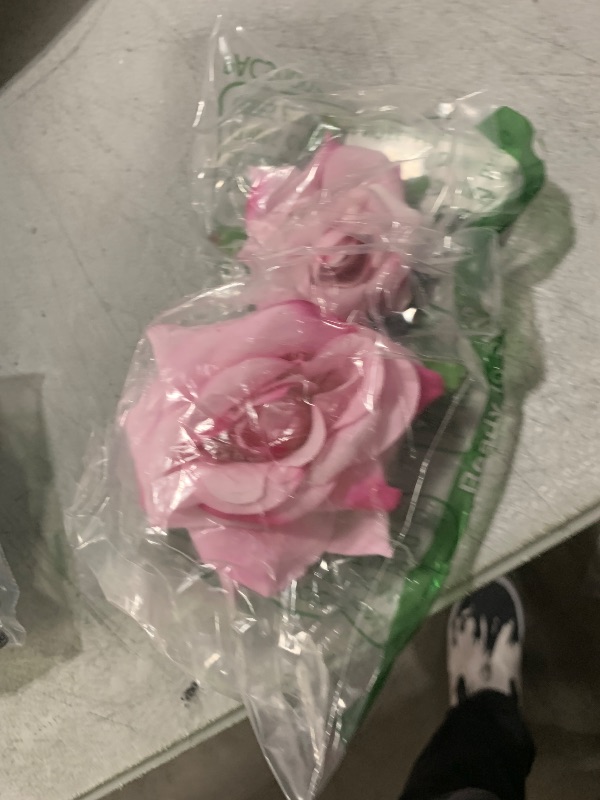 Photo 1 of Ladies Handmade Flannel Elegant Pink Red Rose Hairpin Hair Clips Bridesmaid Head Piece Bridal Flower Hiar Clip Valentine's Day (PINK)