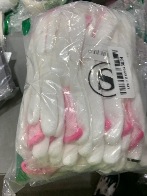 Photo 1 of 10 Pairs PU Coated Knit Work Gloves, Breathable Nylon Safety Gloves for Handling, Gardening, Construction, Yard, Farm Use (S)