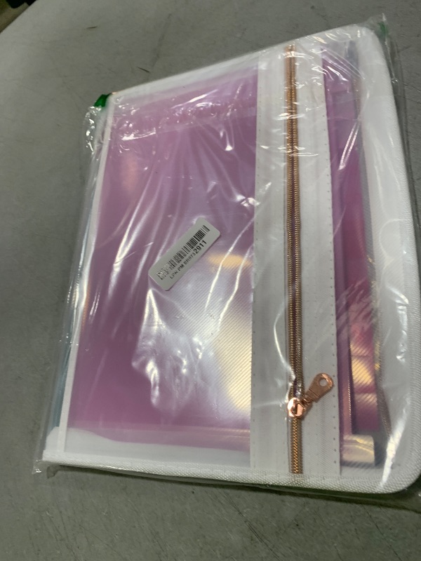 Photo 1 of H4D 13 Pocket Expanding File Folder Organizer with Front Clear Pounch, Accordion File Organizer with Zipper Clourse, Fit for Letter Size Papers, Pink