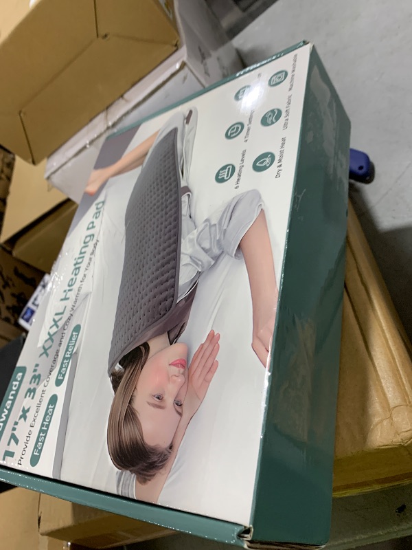 Photo 1 of XXXL Heating Pad for Back & Women, Electric Large Heating Pads for Period Cramps Shoulder Neck Legs Pain Relief, 17"x33" King Size Heat Pad, Auto Off, Birthday Mother’s Day Gifts for Mom Dad Women Men