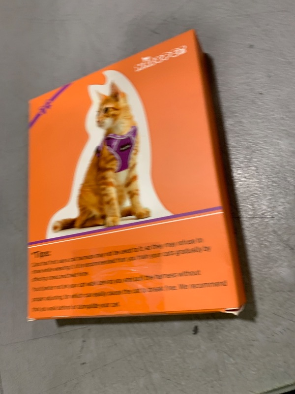 Photo 1 of Halypet Cat Harness and Leash Set [MAX Safety 4th-Gen Upgrade] Escape Proof Adjustable Cat Leash Comfortable Soft Vest Easy to Wear Kitten Harness with Reflective Strip for Cats Walking, S Purple
