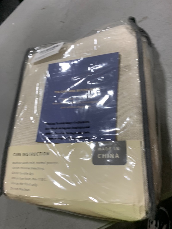 Photo 1 of 100% Blackout Shield Linen Blackout Curtains for Bedroom 96 Inches Long, Back Tab/Rod Pocket Living Room Drapes, Thermal Insulated Blackout Curtains 2 Panels Set, 50" W x 96" L,Cream