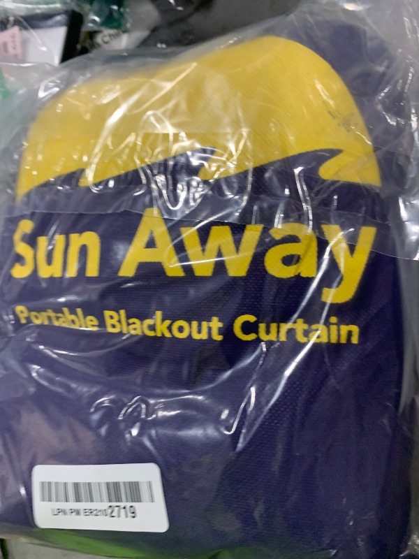 Photo 1 of SUN AWAY Portable Blackout Curtain with Suction Cups - Premium Easy Install Shade No Tools Required - Temporary Blinds, Perfect for Baby Nursery or Dorm Room - with Travel Bag (66” Long x 51” Wide)
