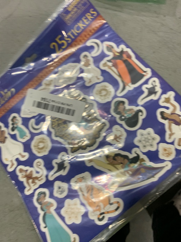 Photo 1 of Disney Aladdin Stickers 4 Pack - 100 Princess Jasmine Stickers for Aladdin Party Supplies, Party Favors, Disney Birthdays, Scrapbooks, More (Jasmine Stickers for Party Bags)