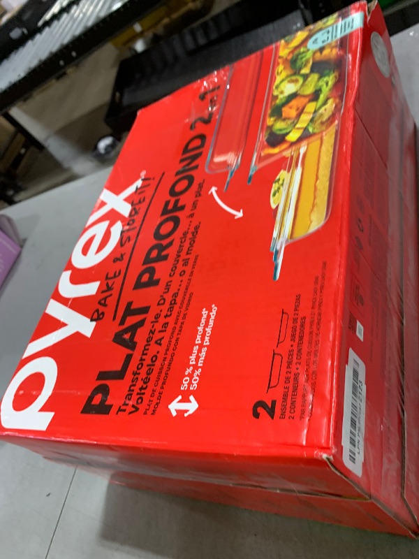Photo 1 of Pyrex Deep 5.2-Qt (9"x13") 2-in-1 Glass Baking Dish with Glass Lid, Extra Large Rectangular Baking Pan For Casserole & Lasagna, Dishwasher, Freezer, Microwave and Pre-Heated Oven Safe