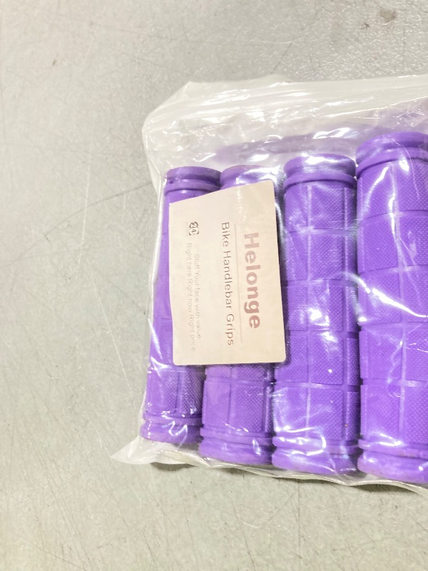 Photo 1 of Helonge Bike Handlebar Grips, Non-Slip Rubber Bicycle Handle Bar Wraps for Kids Bikes(7 Colors) (Purple)