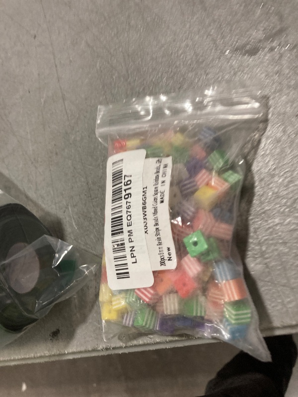 Photo 1 of 200pcs 8mm Resin Stripe Beads Mixed Colors Square Rainbow for Jewelry Making - Plastic Cube Colorful Spacer for Bracelets DIY Crafts Christmas Ornament Gifts