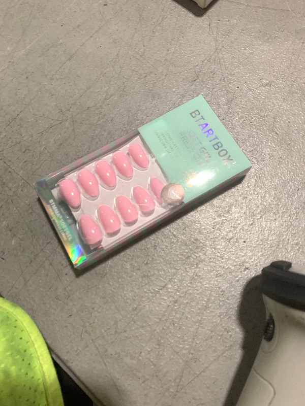 Photo 1 of BTArtbox Press On Nails Almond - Pastel Baby Pink Short Summer Press On Nails with Glue for Women, Opaque Soft Gel Glue On Nails in 16 Sizes - 32 Stick On Nails Kit, Bounce Kiss