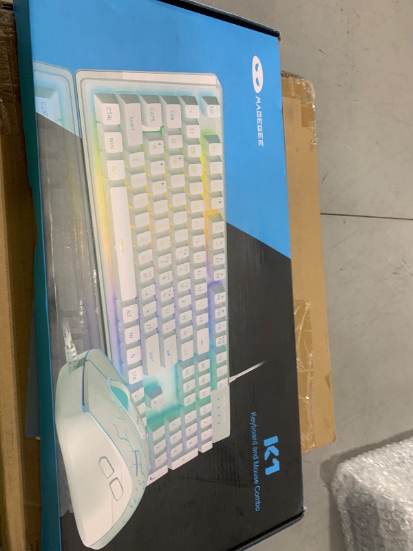Photo 1 of Gaming Keyboard and Mouse Combo, K1 RGB LED Backlit Keyboard with 104 Keys Computer PC Gaming Keyboard for PC/Laptop (Pink)