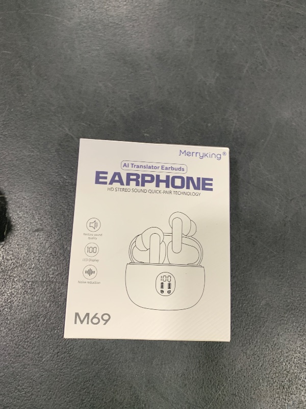Photo 1 of Active Noise Cancelling Wireless Earbuds with Real Time Translation, in Ear Bluetooth 5.4 Headphones Stereo Bass Ear Buds Translator via APP (Black)