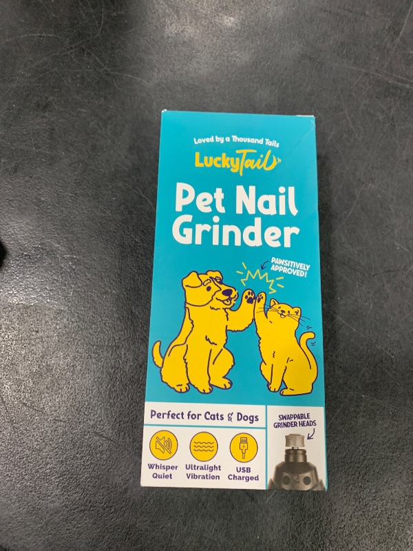 Photo 1 of LuckyTail Pet Nail Grinder for Dogs and Cats - Super Quiet and Low Vibration Electric Dog Nail Grinder with 2 LED Lights - USB Rechargeable and Cordless - 2 Speeds - Small to Large Pets