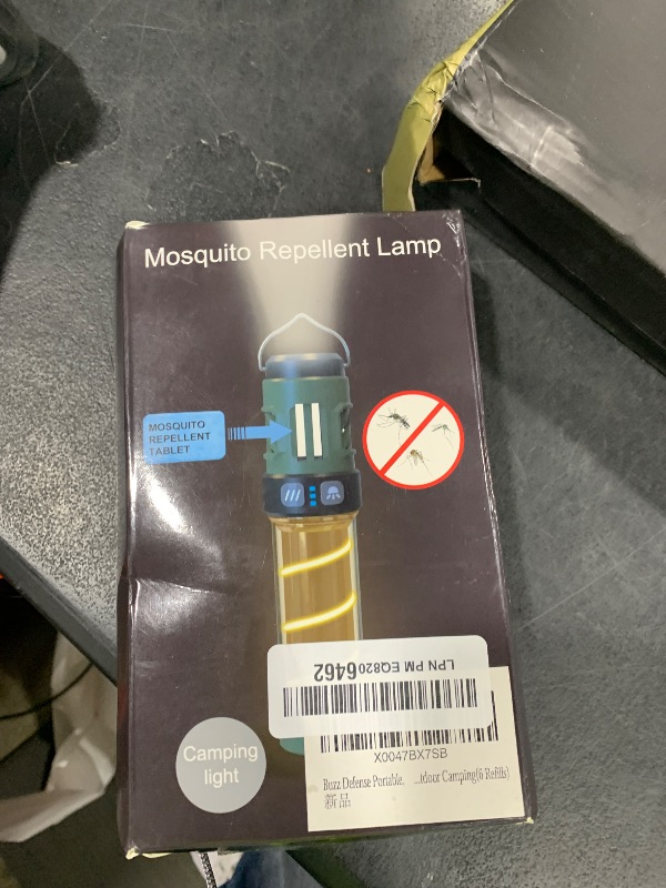 Photo 1 of Buzz Defense Portable,???????? Repellent, Rechargeable Flashlight Camping Lantern Lights with Dual-Heating, Multifunctional, Waterproof White&Warm Light Lantern for Outdoor Camping, 12 Refills