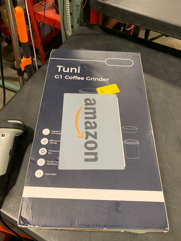 Photo 1 of Tuni G1 Conical Burr Coffee Grinder, 48 Grind Settings Anti-static Burr Mill, Precision Electronic Timer and LED Touchscreen for Espresso/Drip/Cold Brew/French Press, Stainless Steel, Ivory