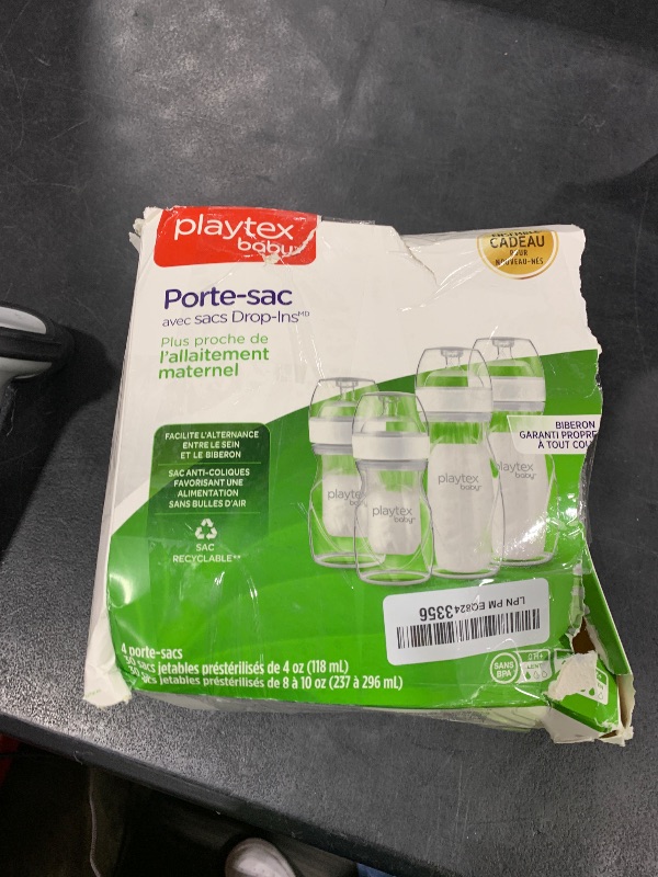Photo 1 of Playtex Baby Nurser Bottle Gift Set, with Pre-Sterilized Disposable Drop-Ins Liners, Closer to Breastfeeding
