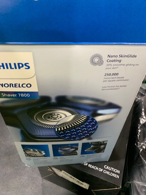 Photo 1 of Philips Norelco Shaver 7800, Rechargeable Wet & Dry Electric Shaver with SenseIQ Technology, Quick Clean Pod, Charging Stand, Travel Case and Pop-up Trimmer, S7885/85