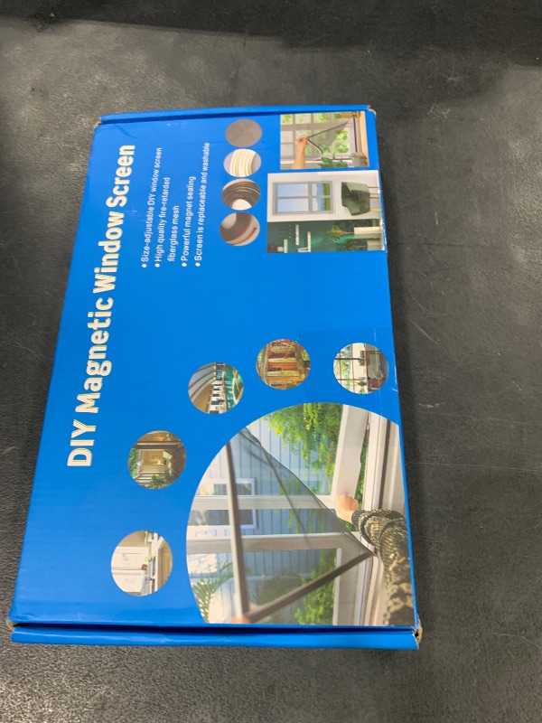 Photo 1 of UtauHom Magnetic Window Screen, Adjustable DIY 40x59in Window Screen Replacement, Black Frame Black Fiberglass Mesh, No Drilling Easy Cut-to-Fit for Sliding/Swing/Top-Hung, Fits Wood/Iron/PVC Frames