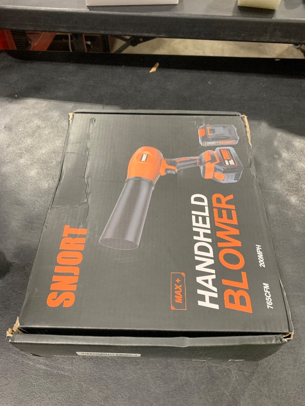 Photo 1 of Leaf Blower Cordless with Battery and Charger,800,000 RPM,Extended Nozzle,Lightweight Handheld Design,Blower for Patio Cleaning,car Blowing Water,Blowing Leaves and Dust? Citrus Orange?