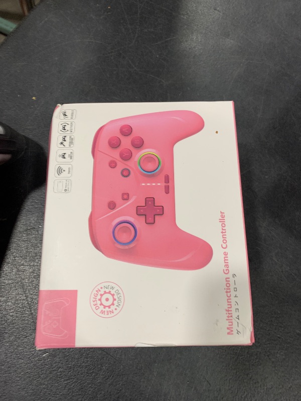 Photo 1 of Wireless Switch 2 Pro Controller for Nintendo Switch 2/Switch/Lite/OLED, Bluetooth Game Controller for iPhone/Android/Phone/PC/Steam/Mac/iOS/iPad/TV with Macro/Motors/Motion Control/Turbo/800mAh, Pink