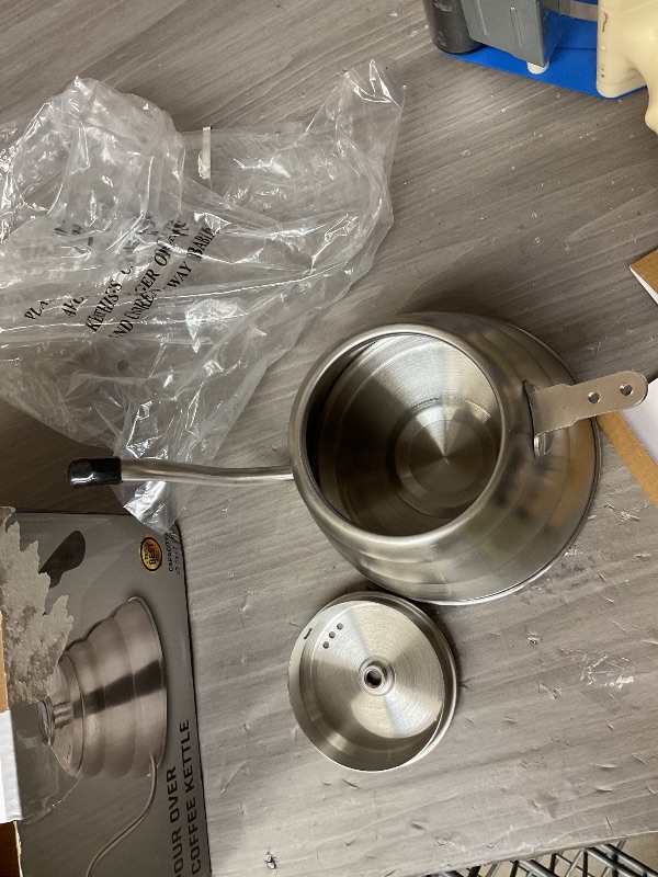 Photo 1 of Pour Over Kettle for Manual Drip Coffee and Tea with Thermometer 28oz Gooseneck Kettle with Flow Control Stainless Steel Water Kettle for Stovetop,800ml,4 Cup,Silver,1Pack