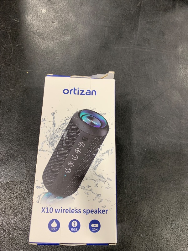 Photo 1 of Ortizan Portable Bluetooth Speakers, IPX7 Waterproof Wireless Speaker with 24W Loud Stereo Sound, Deep Bass, Bluetooth 5.3, RGB Lights, Dual Pairing, 30H Playtime for Home, Outdoor, Party