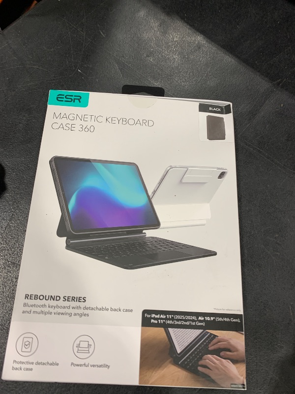 Photo 1 of ESR iPad Air 11 Inch Case with Keyboard (M3/M2, 2025/2024) & iPad Pro 11/Air 5th/4th Gen Keyboard, Easy-Set Magnetic Stand, Portrait/Raised Modes, with Removable Protective Case, Black