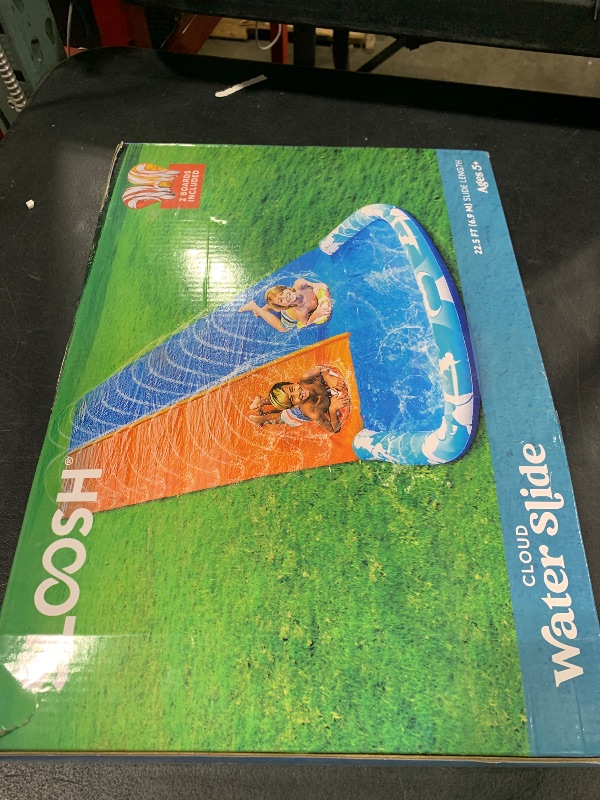 Photo 1 of JOYIN 22.5ft Water Slides and 2 Bodyboards, Lawn Water Slide Summer Slip Waterslides Water Toy with Build in Sprinkler for Backyard Outdoor Water Fun for Kids