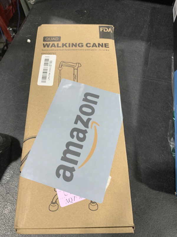 Photo 1 of REHAND Quad Cane, Foldable Walking Cane for Men & Women with 4-Pronged Base for Extra Balance & Stability-Adjustable, Lightweight, Collapsible, Walking Stick for Right or Left Handed Seniors & Adults