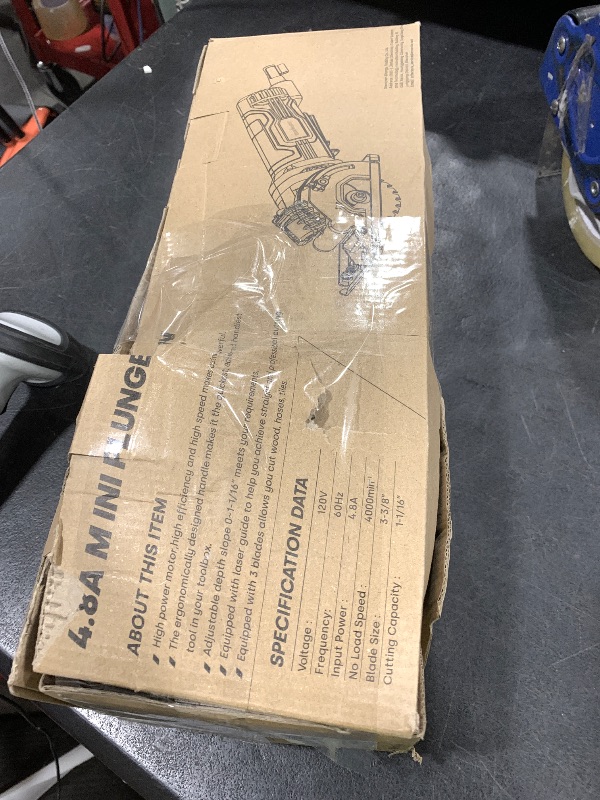 Photo 1 of Enventor Mini Circular Saw, 4.8A Electric Circular Saws Corded with Laser Guide, 4000RPM, 3 Saw Blades 3-3/8" Max Cutting Depth 1-1/16", Compact, Power for Wood, Soft Metal, Tile, Plastic