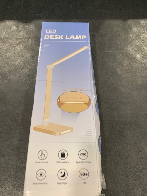 Photo 1 of LED Desk Lamp with USB Ports,Touch Desk Lamps for Home Office with 5 Color Modes,3 Brightness Desk Light with Small Night Light,Reading Lamp Table Lamp for Bedroom Bedside Study Gold ?with Adapter?