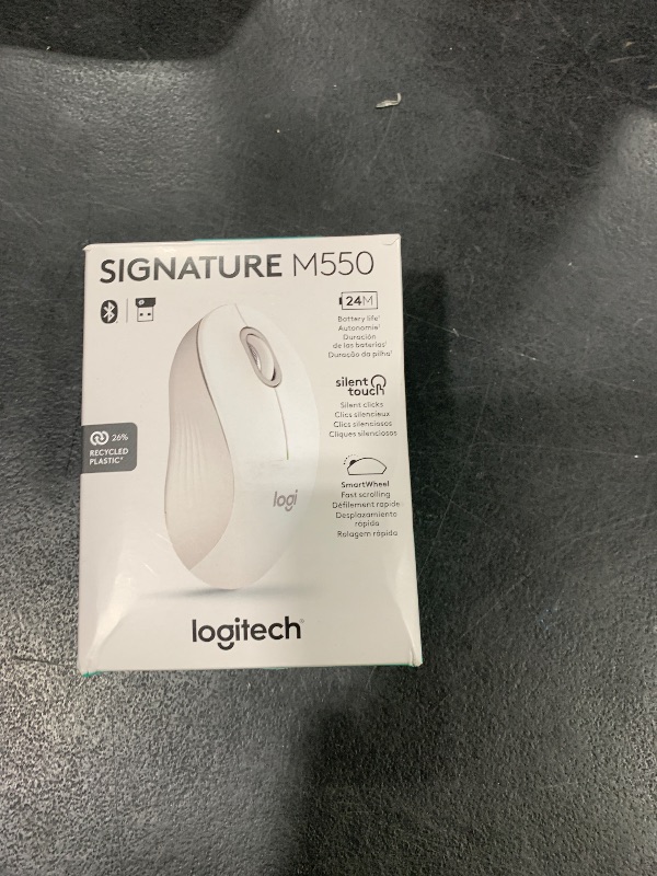 Photo 1 of Logitech Signature M550 Wireless Mouse - for Small to Medium Sized Hands, 2-Year Battery, Silent Clicks, Bluetooth, Multi-Device Compatibility - Off White