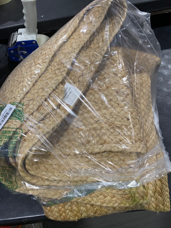Photo 1 of KEMA Jute Braided Area Rug, 4x6 Feet (48x72 Inches) - Rustic Vintage Braided Reversible Rectangular Rug, Shag Rugs for Bedroom, Jute Kitchen Rug, Living Room Rugs