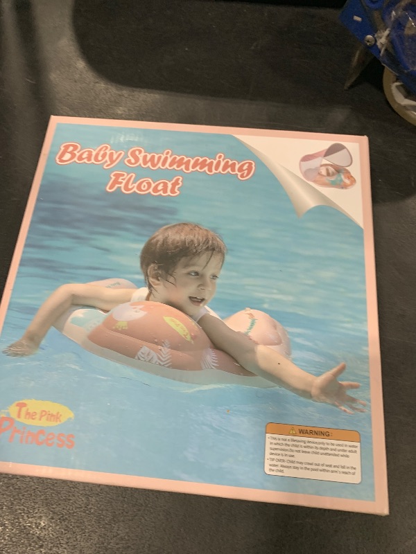 Photo 1 of Swimbobo Baby Swimming Float Kids Inflatable Swim Ring with Safety Support Bottom Swimming Pool Accessories for 3-36 Months (Pink Swan, Small)