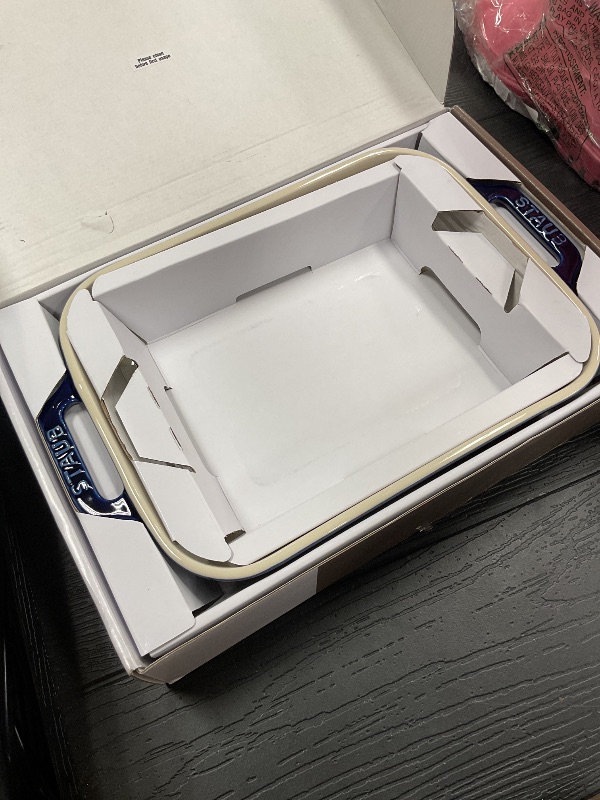 Photo 1 of Staub Ceramic 2-pc Rectangular Baking Dish Set - Dark Blue