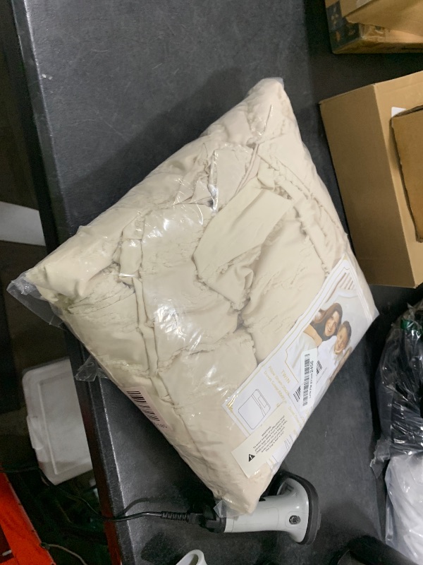Photo 1 of Nanko Beige California King Duvet Cover, 3pc Boho Tufted Microfiber Cal King Comforter Cover Set, All Season Aesthetic Soft Embroidery Textured Geometric Quilt Cover 104x96 inches