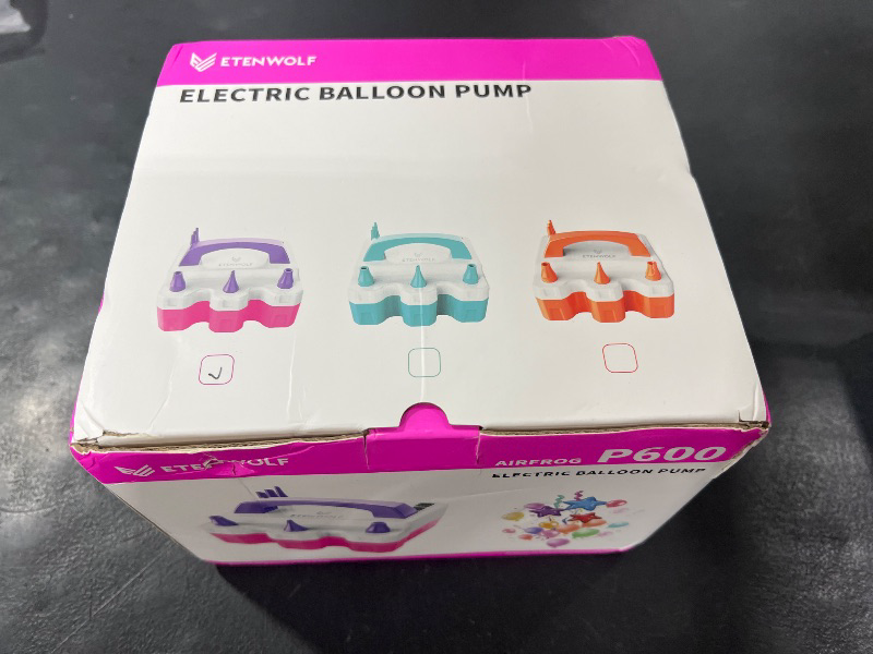 Photo 1 of ETENWOLF P600 Electric Balloon Pump for All Balloons with 3 Nozzles 110V 600W Balloon Blower for Party Metalic Latex 260q Foil Balloons, Balloon Inflator for Birthday Decorations (Purple)