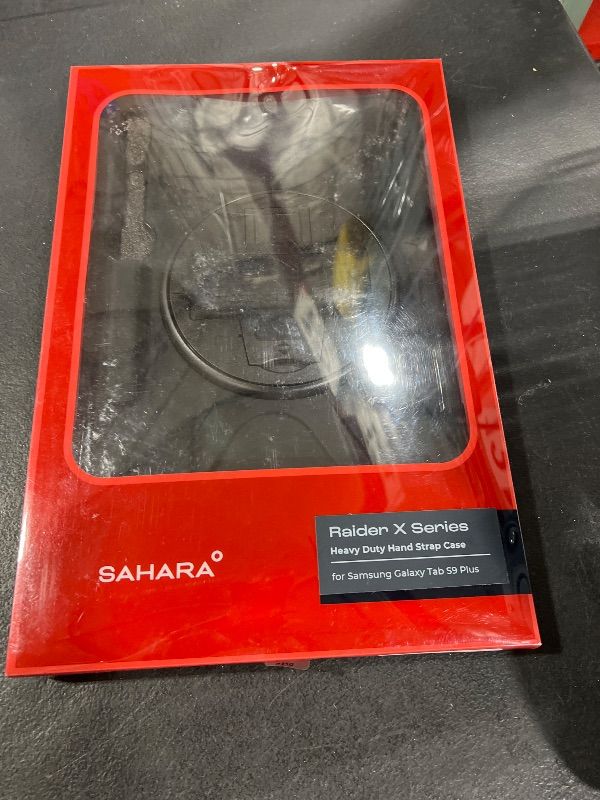 Photo 1 of Sahara Defense-X Series Case for Samsung Galaxy Tab S10+, S9+, S9 FE+, S8+, Black, Rugged Shockproof Protective Cover with Hand Strap, Kickstand, Shoulder Strap, Hard Shell (TB00334)