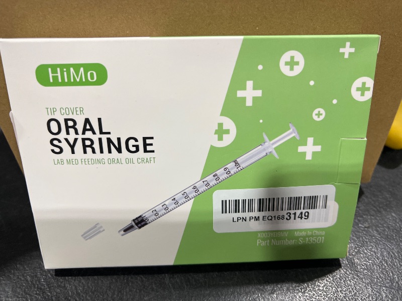 Photo 1 of 20 Pack 1ml Syringe with Cap for Liquid, 1cc Plastic Small Syringes with Cover, Non-Sterile, No Needle