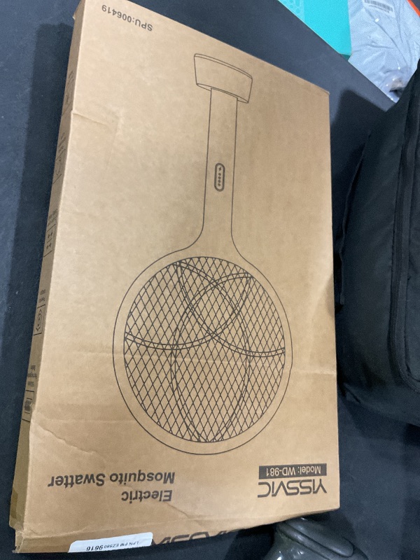 Photo 1 of YISSVIC Electric Fly Swatter 4000V Bug Zapper Racket Dual Modes Mosquito Killer with Purple Mosquito Light Rechargeable for Indoor Home Office Backyard Patio Camping