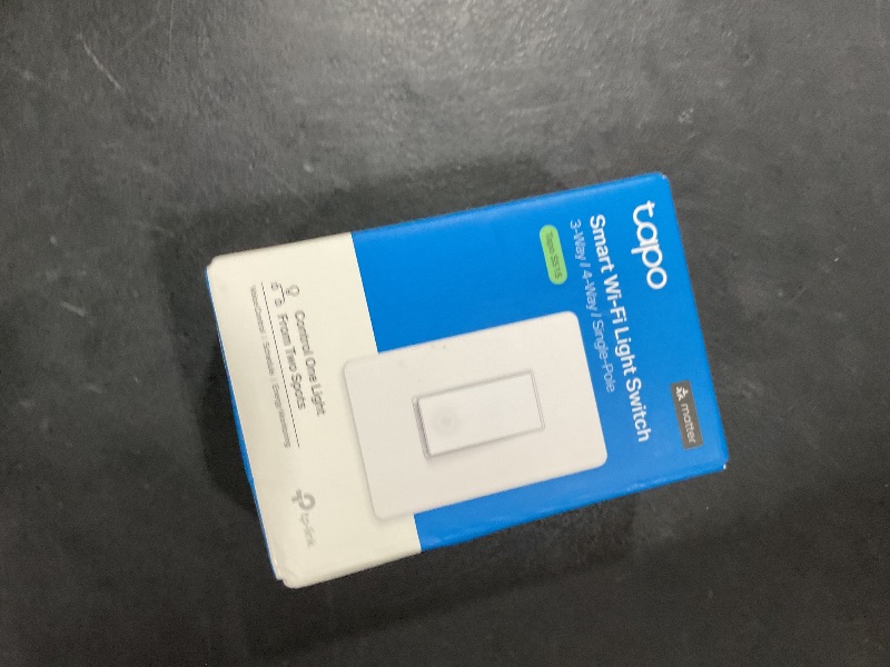 Photo 1 of TP-Link Tapo Smart Switch, Single-Pole/3-Way/4-Way, Matter Compatible, Energy Monitoring, Neutral Wire Required, Works with Alexa, Siri, Google Home, SmartThings, UL Certified, 2.4GHZ Wi-Fi, Tapo S515