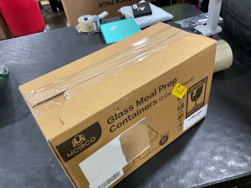 Photo 1 of [5-Pack,36 Oz]Glass Meal Prep Containers 2 Compartments Portion Control with Upgraded Snap Locking Lids Glass Food Storage Containers, Microwave, Oven, Freezer and Dishwasher (4.5 Cups, Green)