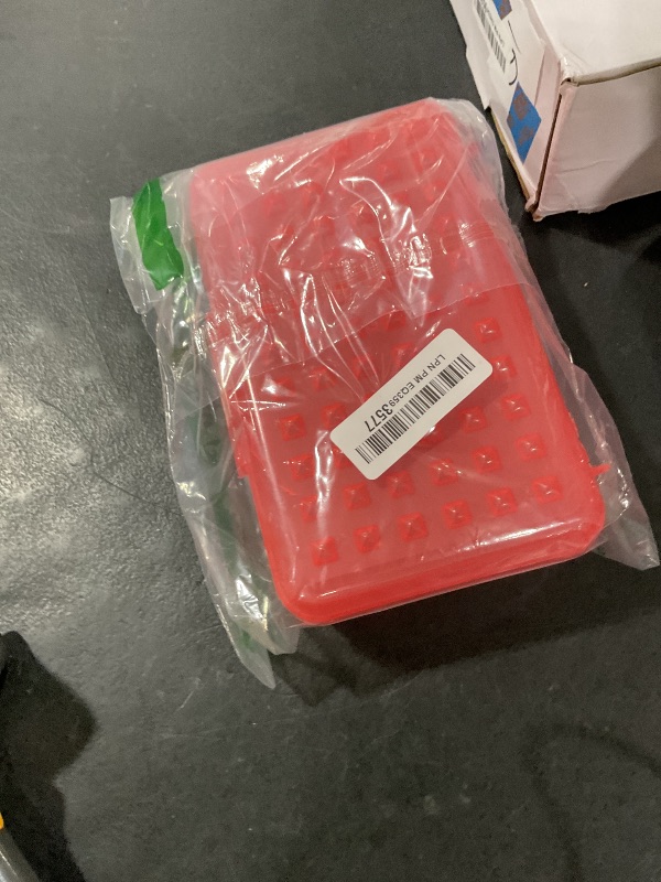 Photo 1 of Enday Pencil Box Red, Plastic Small Dots Pencil Case, School Storage Utility Supplies Box Organizer with Snap Closure for Kids and Adults Also Available in Pink, Grey, Purple, Green, Blue, 1 PK