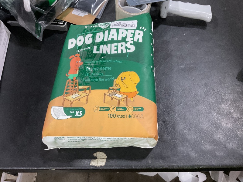 Photo 1 of PAWPANG Disposable Dog Diaper Liners Booster Pads for Male & Female Dogs, 100ct, 4 Sizes Options, Doggie Diaper Inserts fit Most Types of Dog Diapers - Pet Belly Bands & Male Wraps (X-Small (100 ct))