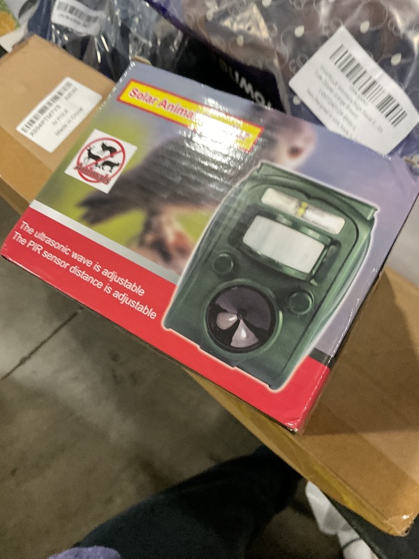 Photo 1 of Motion Activated Animal Repellent Outdoor for Night, Solar Powered Ultrasonic Repeller with LED Strobe Light, IP66 Waterproof, for Yard Garden, Keeps Away Cats, Raccoons, Squirrels, Dogs