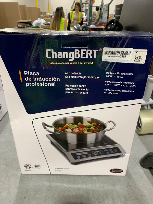 Photo 1 of ChangBERT Portable Induction Cooktop, NSF Certified Pro Induction Hot Plate, Powerful 1800W with Large 8" Heating Coil, Premium Stainless Steel, 18 Temp Settings Commercial Grade Countertop Burner