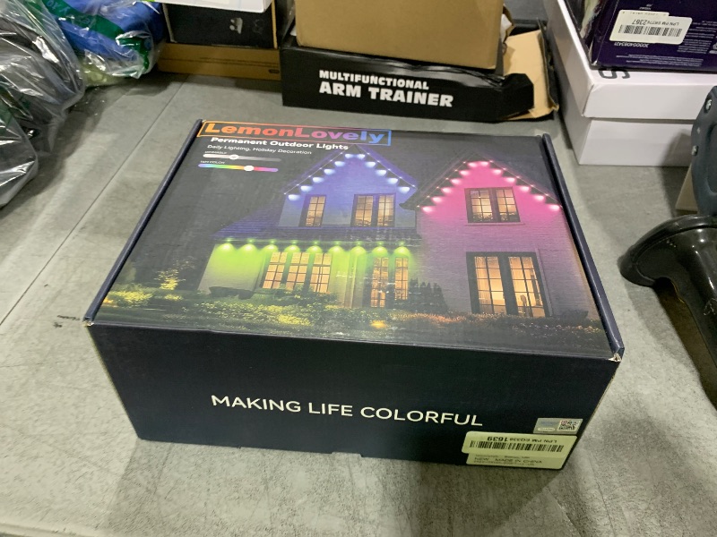 Photo 1 of Permanent Outdoor Lights for House, RGB+IC IP67 Waterproof Smart Eave Lights 200ft with 100 LED, Eternity Lighting for Holiday Daily Decor, Work with Remote, APP