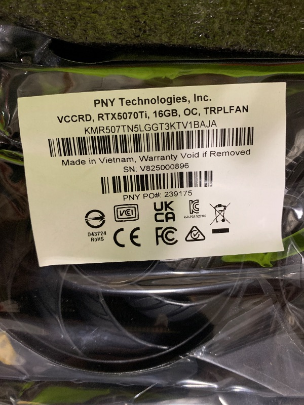 Photo 1 of PNY NVIDIA GeForce RTX™ 5070 Ti OC Triple Fan, Graphics Card (16GB GDDR7, 256-bit, Boost Speed: 2572 MHz, PCIe® 5.0, HDMI®/DP 2.1, 2.98-Slot, NVIDIA Blackwell Architecture, DLSS 4)