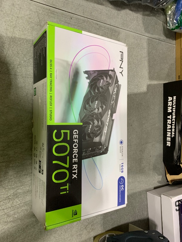 Photo 1 of PNY NVIDIA GeForce RTX™ 5070 Ti OC Triple Fan, Graphics Card (16GB GDDR7, 256-bit, Boost Speed: 2572 MHz, PCIe® 5.0, HDMI®/DP 2.1, 2.98-Slot, NVIDIA Blackwell Architecture, DLSS 4)