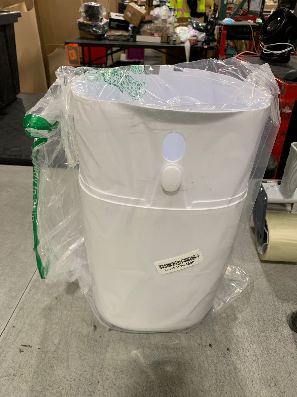 Photo 1 of Diaper Genie Compact Pail Includes 1 Starter Square Refill That can Hold up to 165 Newborn-Sized Diapers.