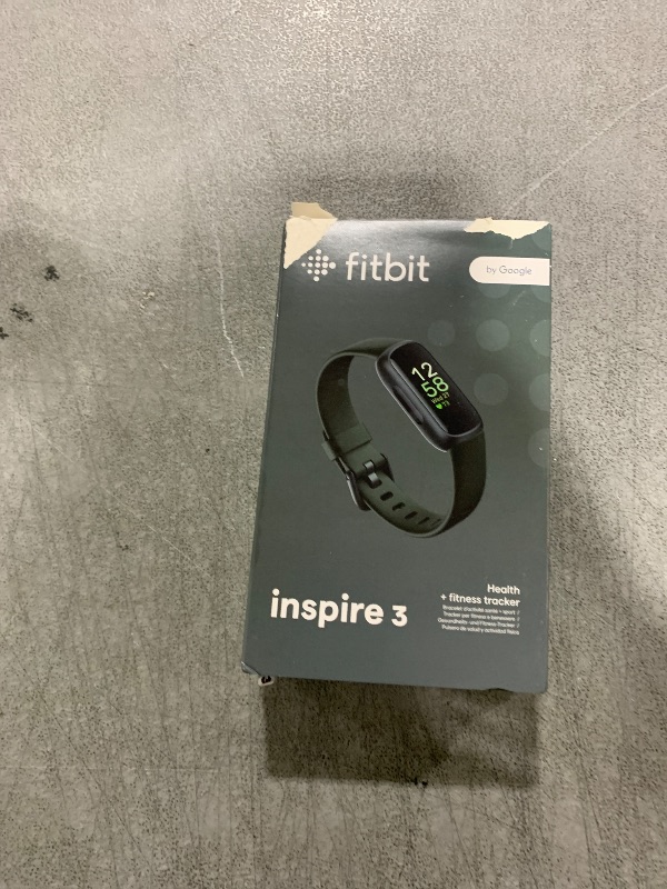 Photo 1 of Fitbit Inspire 3 Health &-Fitness-Tracker with Stress Management, Workout Intensity, Sleep Tracking, 24/7 Heart Rate and more, Midnight Zen/Black One Size (S & L Bands Included)