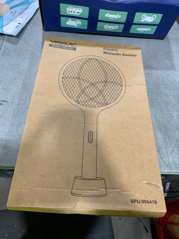 Photo 1 of YISSVIC Electric Fly Swatter Bug Zapper Racket Dual Modes Mosquito Killer with Purple Mosquito Light Rechargeable for Indoor Home Office Backyard Patio Camping